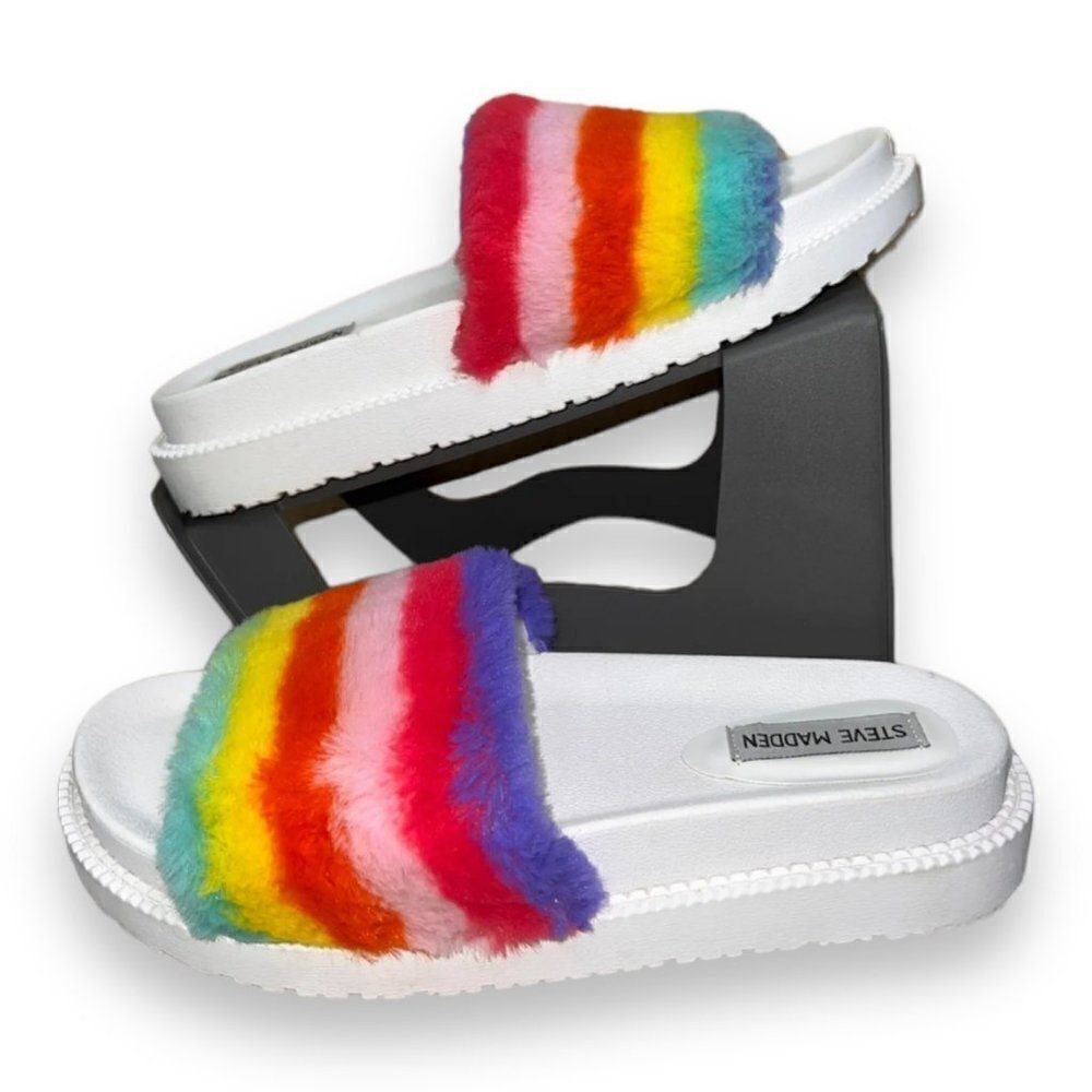 Steve Madden Sophlyn Slide Sandals Rainbow Multicolor Women's 9